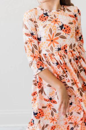 Lovely Lady 3/4 Sleeve Pocket Twirl Dress-Lemons and Limes Boutique