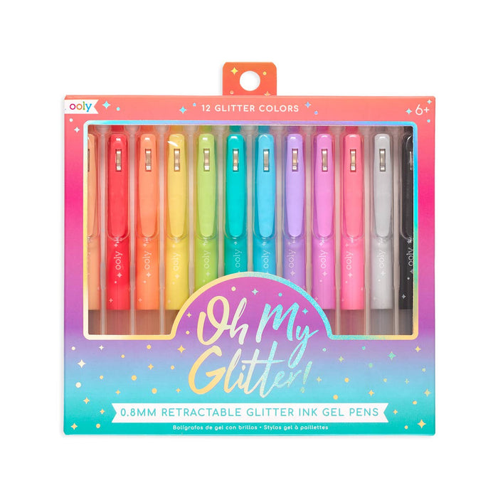 Oh My Glitter! Retractable Glitter Gel Pens - Set of 12--Lemons and Limes Boutique