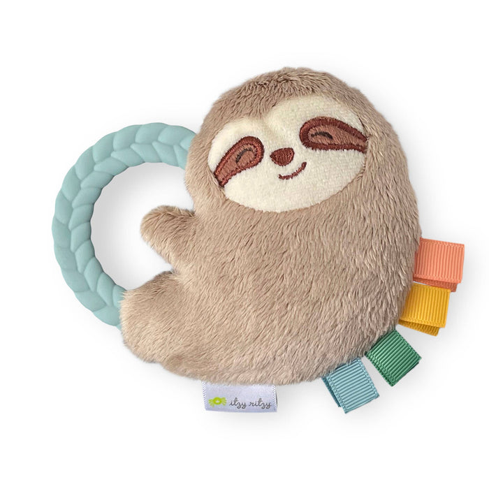 Sloth Ritzy Rattle Pal Plush Rattle Pal w/ Teether--Lemons and Limes Boutique