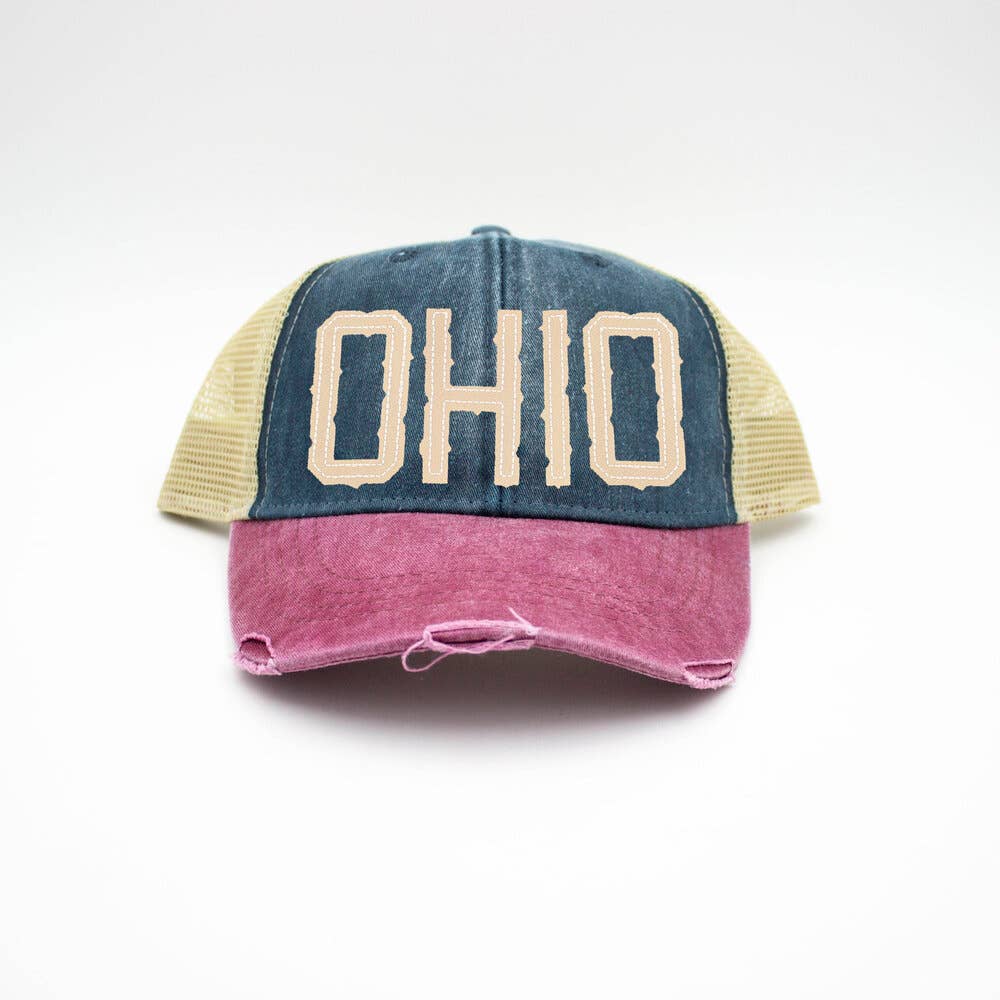 OHIO Tricolor Trucker Hat-Lemons and Limes Boutique