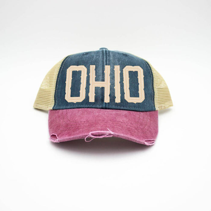OHIO Tricolor Trucker Hat-Lemons and Limes Boutique