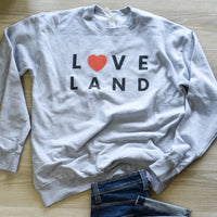 Loveland Heart Sweatshirt on Heather Gray-Lemons and Limes Boutique