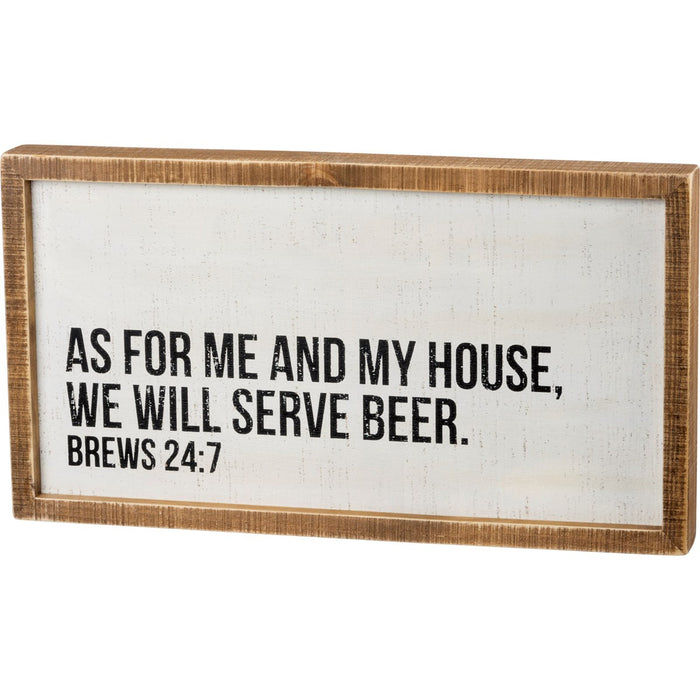 As For Me And My House, We Will Serve Beer Wood Wall Sign-Home Decor-Lemons and Limes Boutique