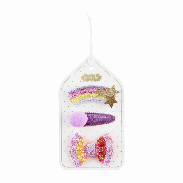 Shooting Star Glitter Clips (Purple)-Lemons and Limes Boutique