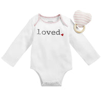 Loved Baby Bodysuit and Rattle Set--Lemons and Limes Boutique