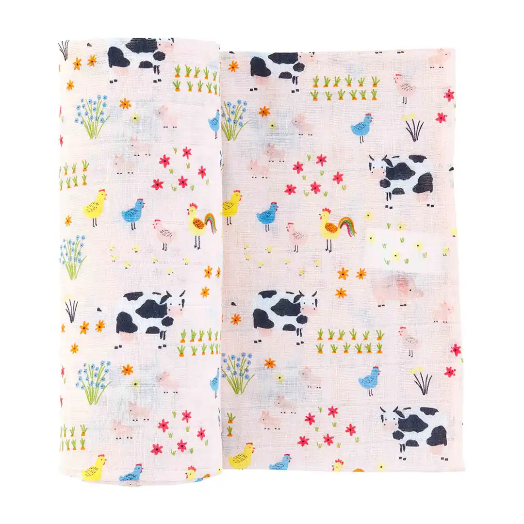 Pink Farm Swaddle--Lemons and Limes Boutique