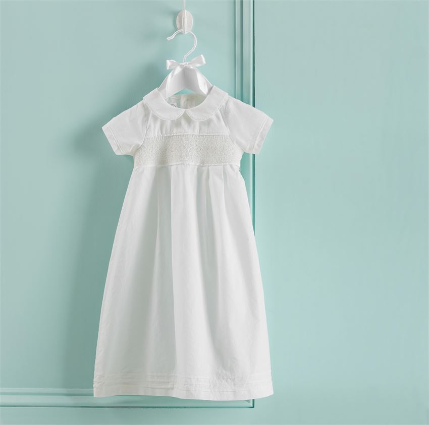 Smocked Baby Christening Gown-Apparel-Lemons and Limes Boutique