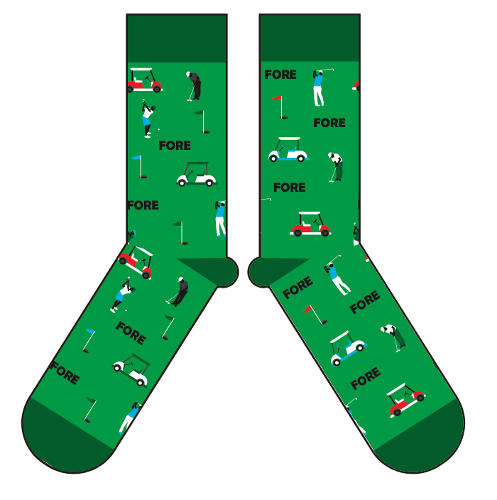 Fore Golf Socks - Golf Gift - Gift For Golfer--Lemons and Limes Boutique