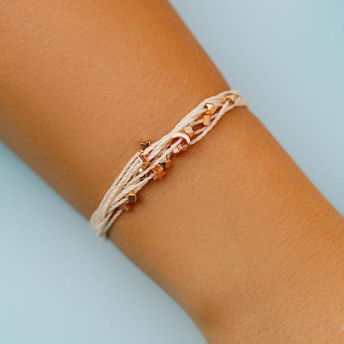 Pura Vida Celestial Malibu Rose Gold Bracelet in Vanilla-Bracelet-Lemons and Limes Boutique