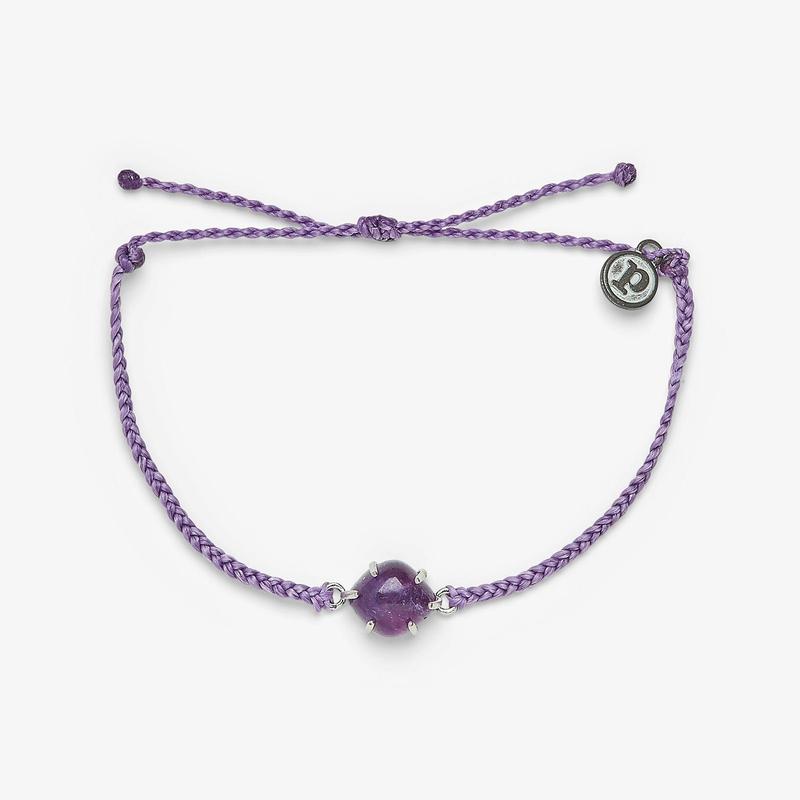Pura Vida Crystal Cove Silver Charm Bracelet in Light Purple-Bracelet-Lemons and Limes Boutique