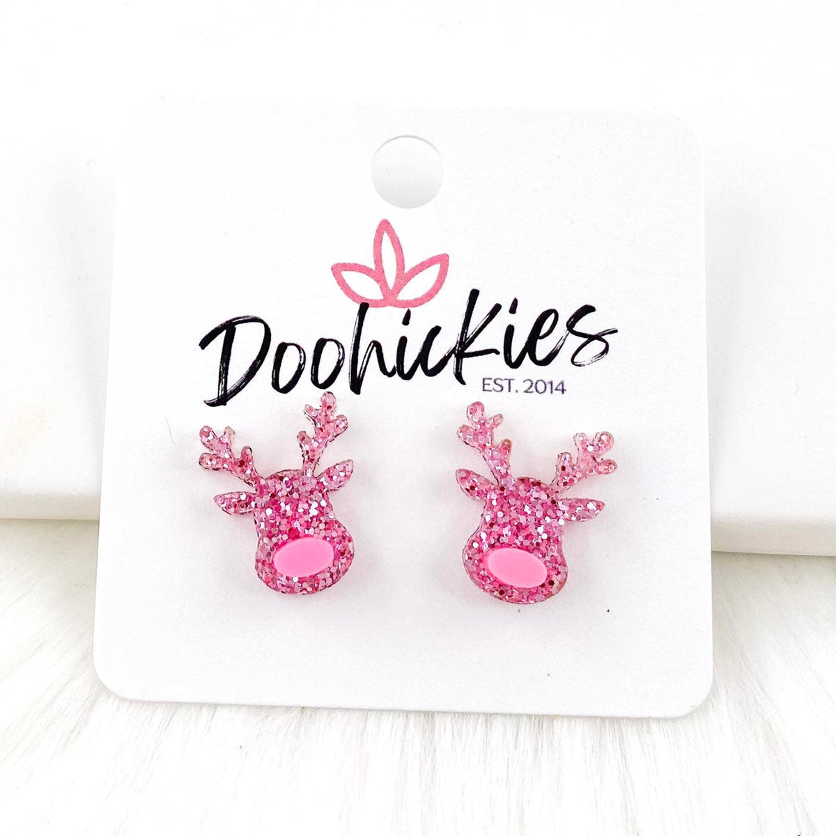 Clarice Reindeer Stud Christmas Earrings-Lemons and Limes Boutique