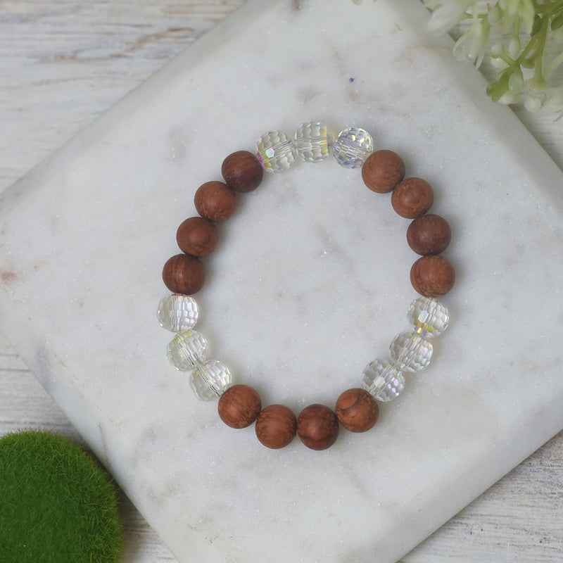 Girl's Crystal and Wood Bead Bracelet--Lemons and Limes Boutique
