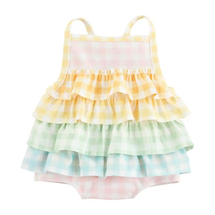 Gingham Ruffle Swimsuit--Lemons and Limes Boutique