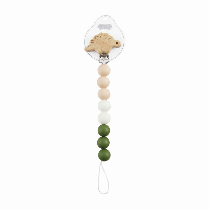 Dinosaur Wood & Silicone Pacy Clip-Lemons and Limes Boutique