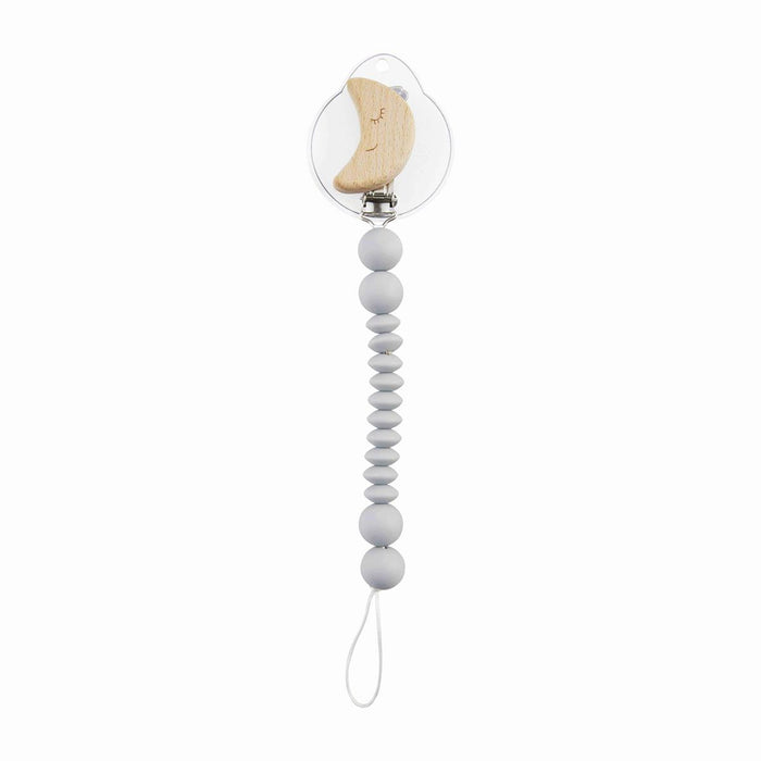 Gray Moon Wood & Silicone Pacy Clip-Lemons and Limes Boutique