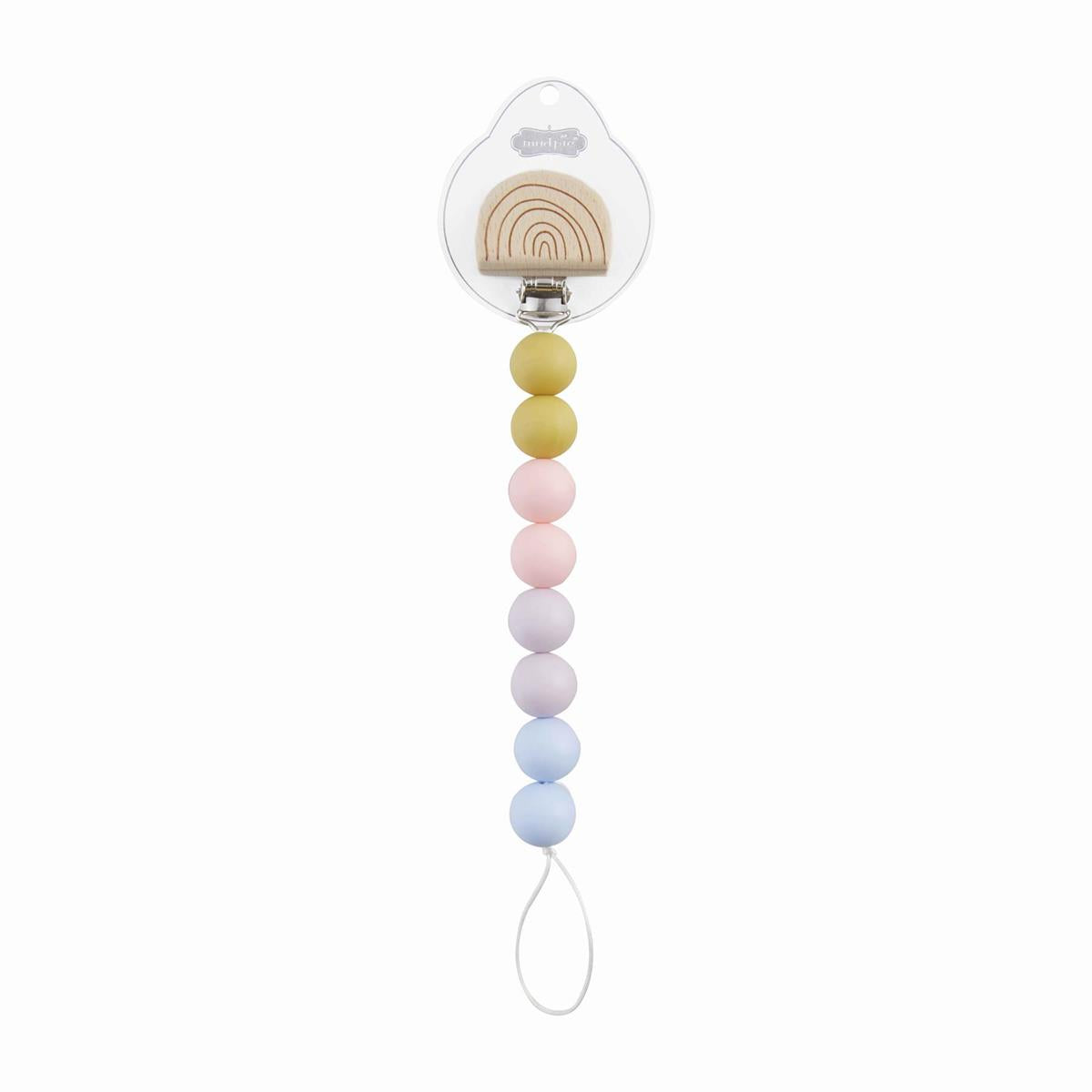 Rainbow Wood & Silicone Pacy Clip-Lemons and Limes Boutique
