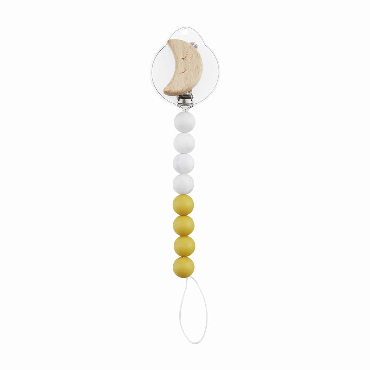 Yellow Moon Wood & Silicone Pacy Clip-Lemons and Limes Boutique