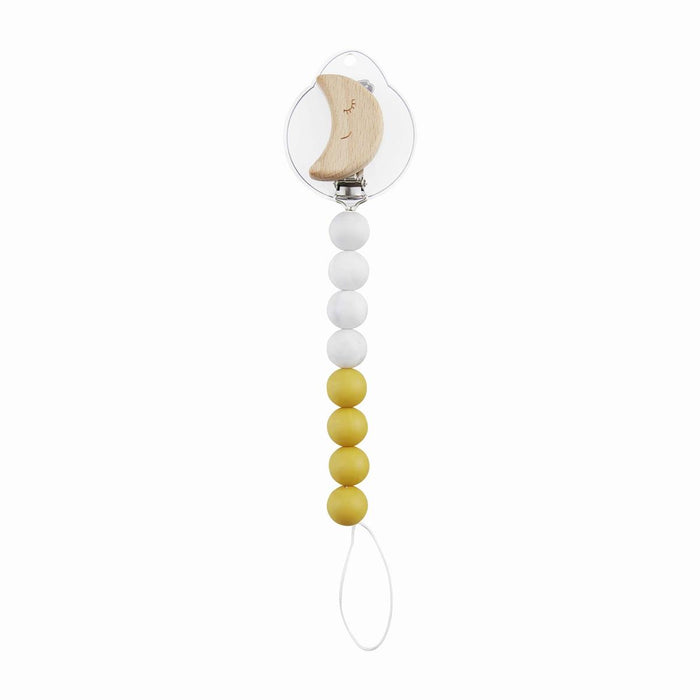 Yellow Moon Wood & Silicone Pacy Clip-Lemons and Limes Boutique