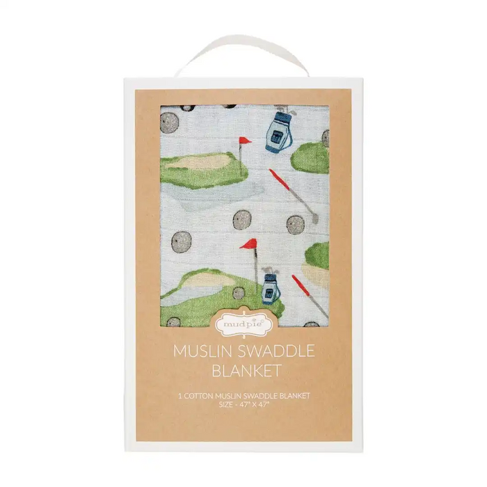 Golf Muslin Swaddle Blanket-Lemons and Limes Boutique