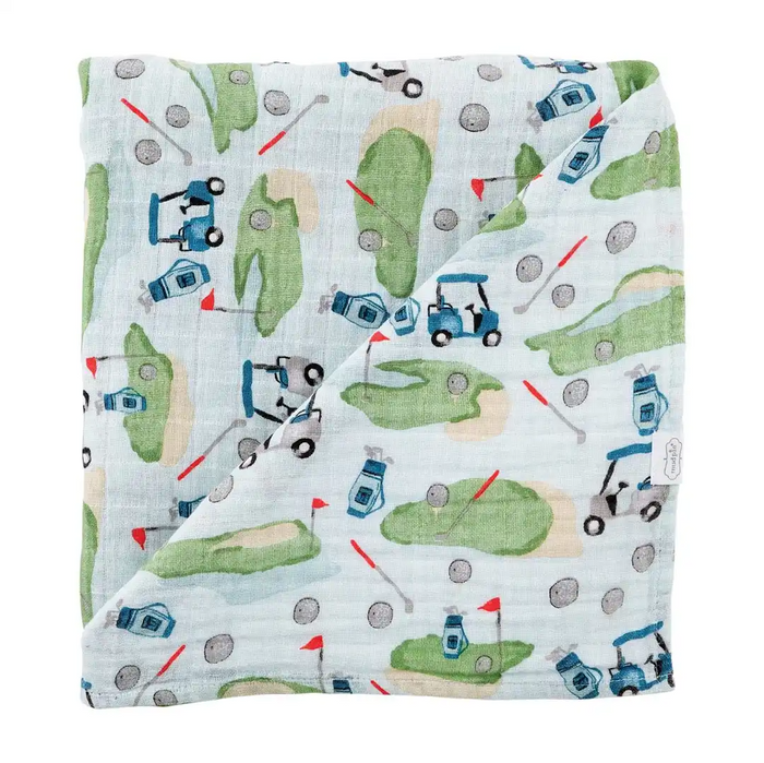 Golf Muslin Swaddle Blanket-Lemons and Limes Boutique
