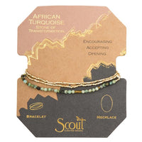 Delicate Stone Bracelet/Necklace - African Turquoise-Bracelet-Lemons and Limes Boutique