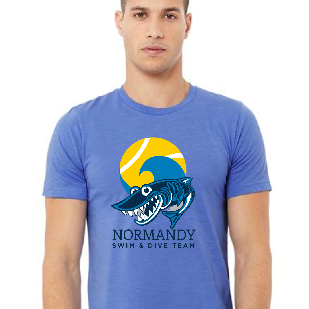 Normandy Swim and Dive Team Heather Blue T-Shirt--Lemons and Limes Boutique