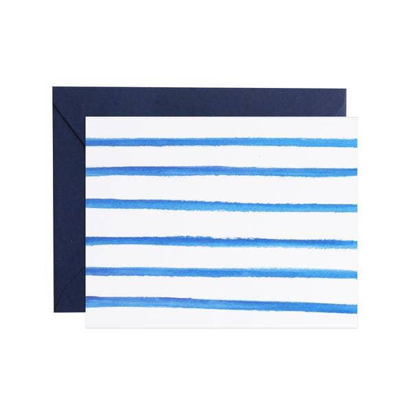 lake + loft / meant to be sent - Watercolor Stripe Notecards 8's--Lemons and Limes Boutique