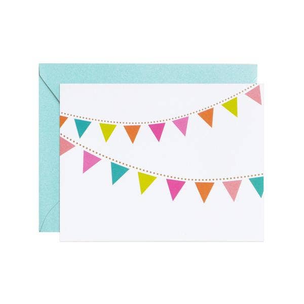 lake + loft / meant to be sent - Party Pennants Notecards 8's--Lemons and Limes Boutique