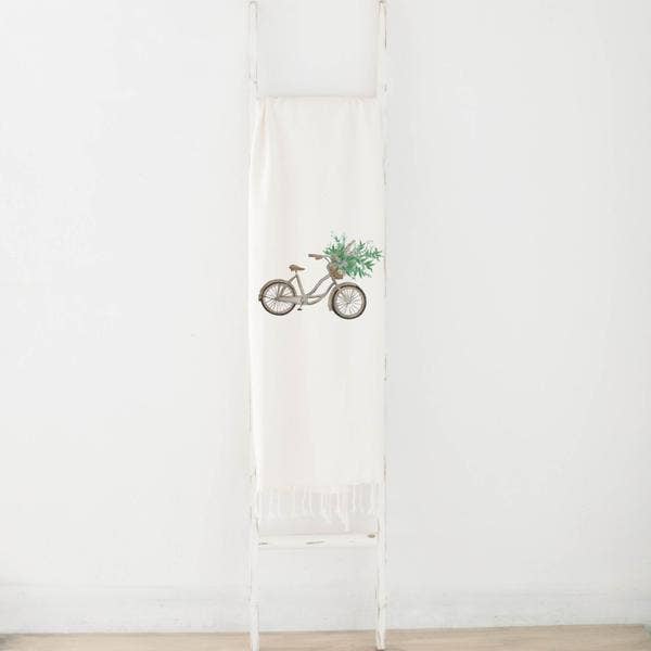 Floral Bike Watercolor Lightweight Throw Blanket--Lemons and Limes Boutique