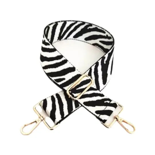 Guitar Strap Black and White Zebra for Cross Body--Lemons and Limes Boutique