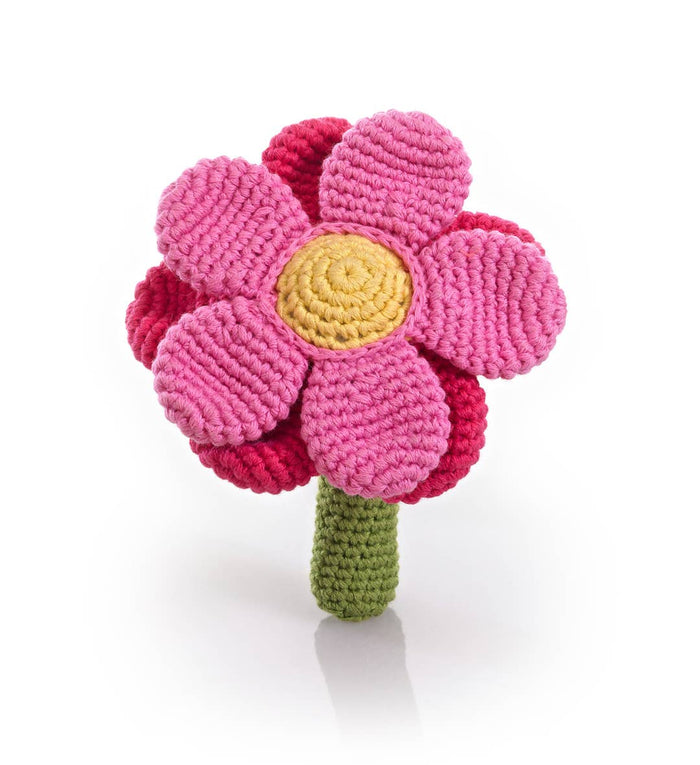 Pebble - Flower Rattle-Pink-Lemons and Limes Boutique