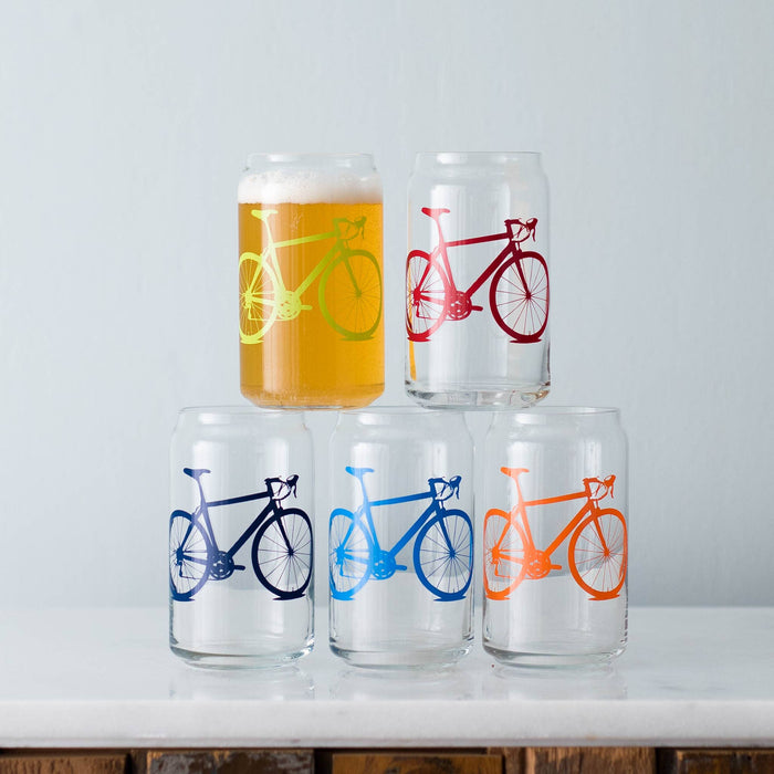 Bicycle Can Glass-Bike Party - Assorted Colors-Lemons and Limes Boutique