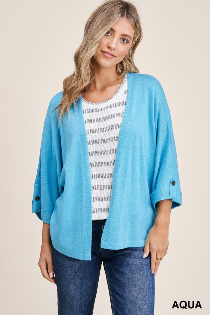 Sheila Cardigan in Aqua-Lemons and Limes Boutique