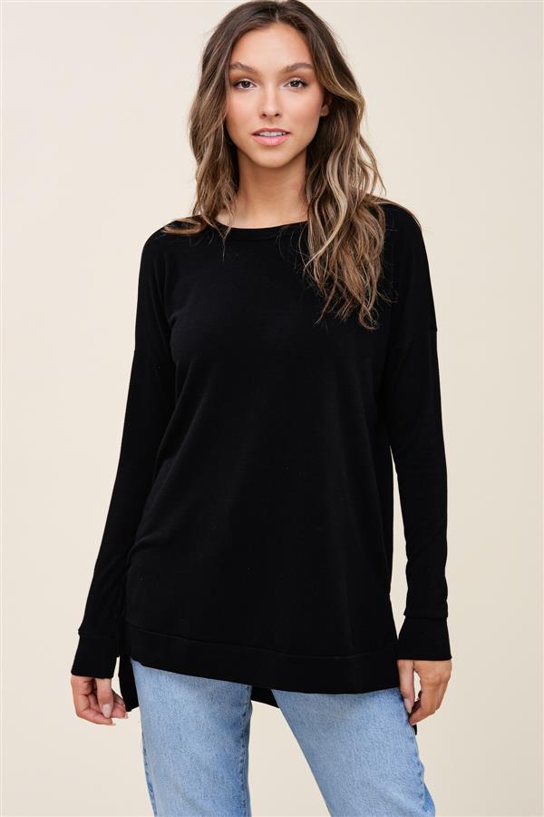 Tessa Terry Top in Black-Lemons and Limes Boutique