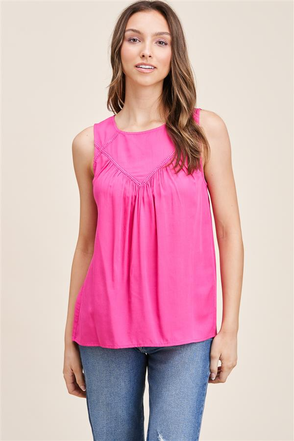 Tia Sleeveless Top in Fuchsia--Lemons and Limes Boutique