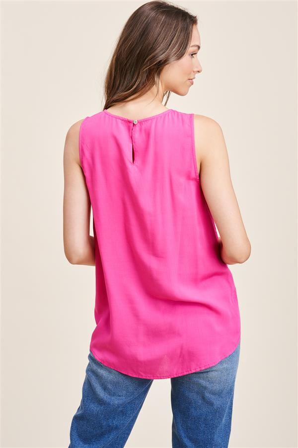 Tia Sleeveless Top in Fuchsia--Lemons and Limes Boutique