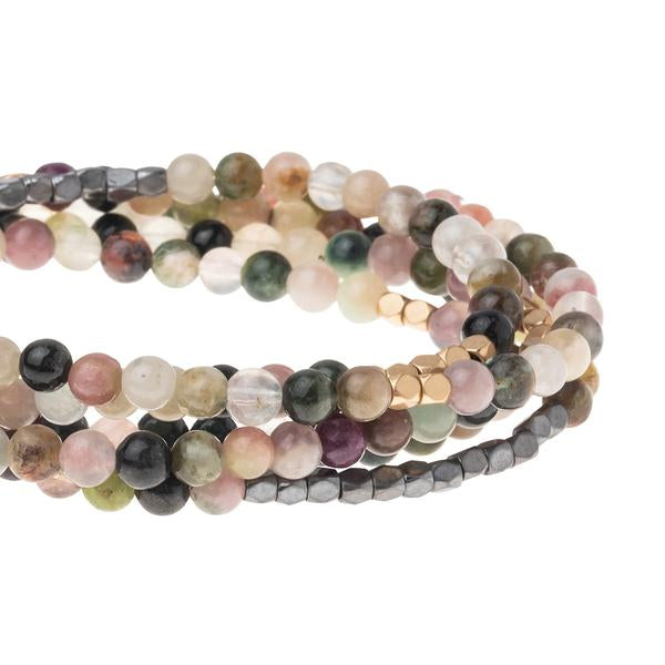 Stone Wrap Bracelet/Necklace in Tourmaline - Stone of Healing-Bracelet-Lemons and Limes Boutique