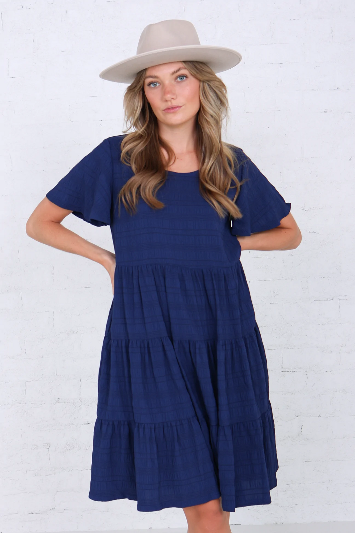 Dahlia Dress in Navy Blue--Lemons and Limes Boutique