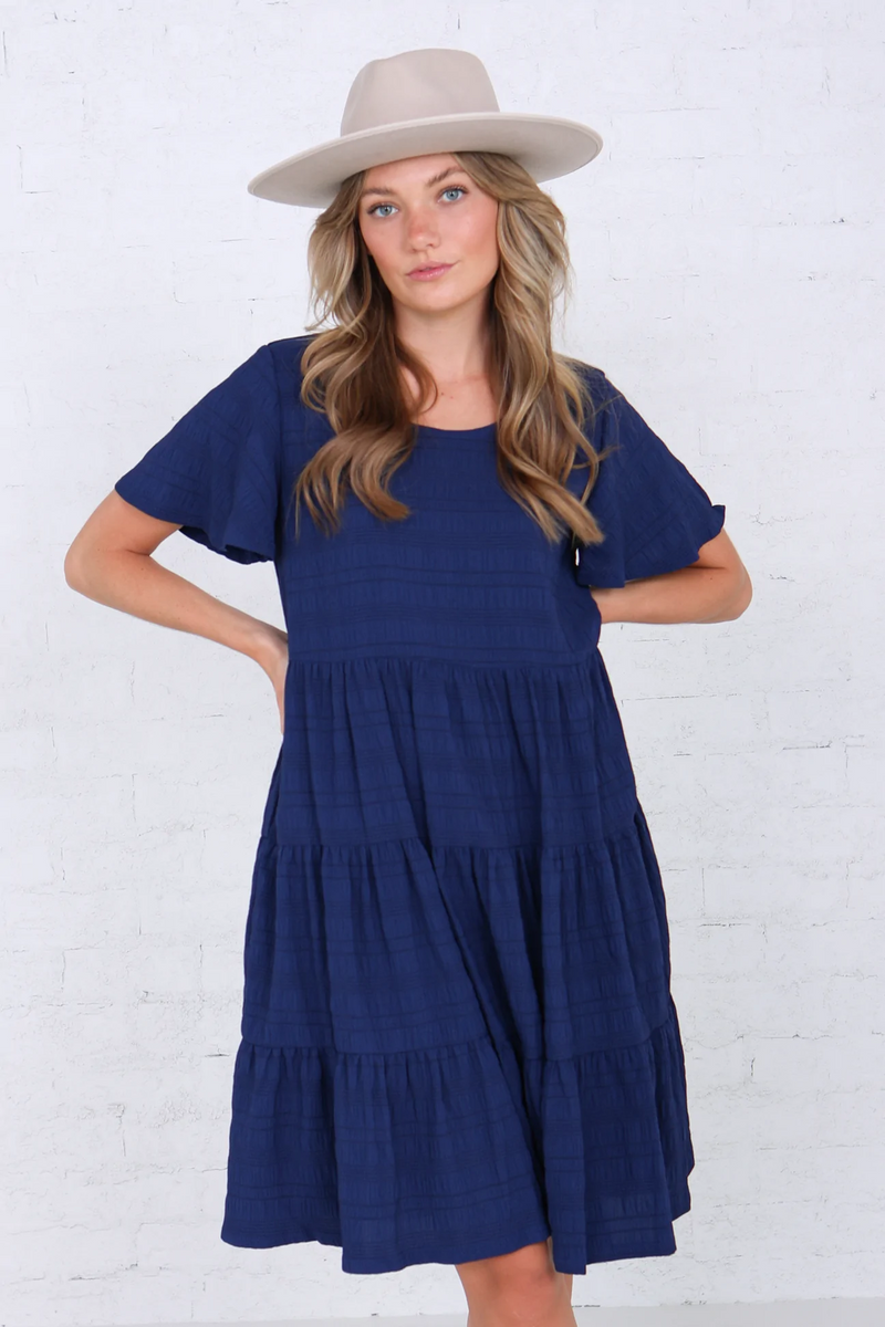 Dahlia Dress in Navy Blue--Lemons and Limes Boutique