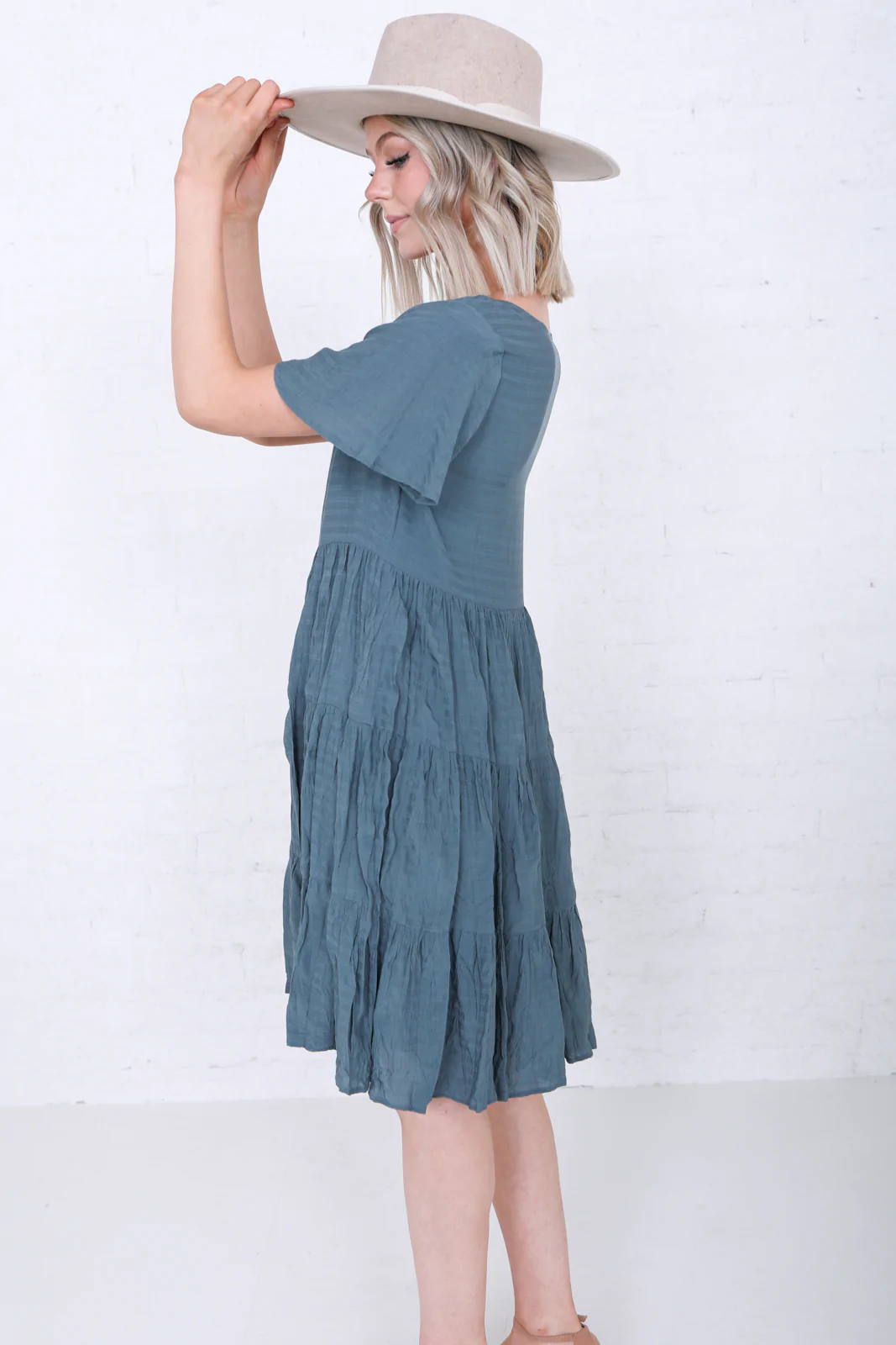 Hannah Dress in Stormy Blue--Lemons and Limes Boutique