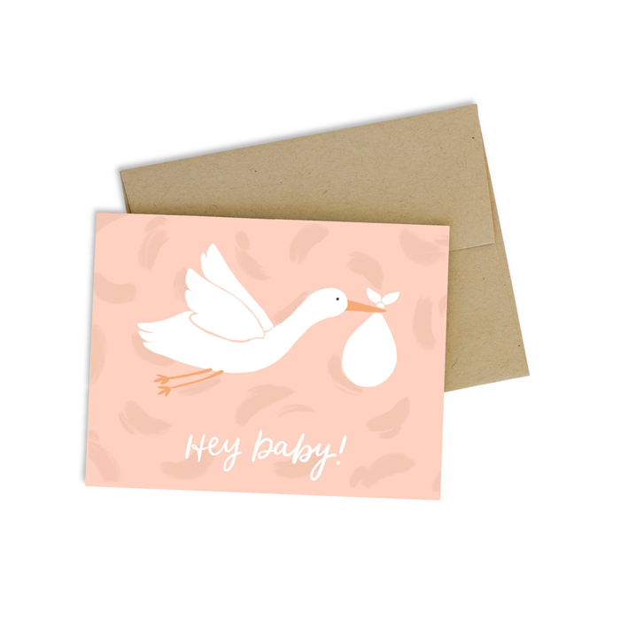 Hey Baby Stork Greeting Card Elyse Breanne Design--Lemons and Limes Boutique