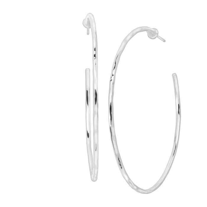 Essential Hammered Hoop Earrings in Sterling Silver Silpada-Lemons and Limes Boutique