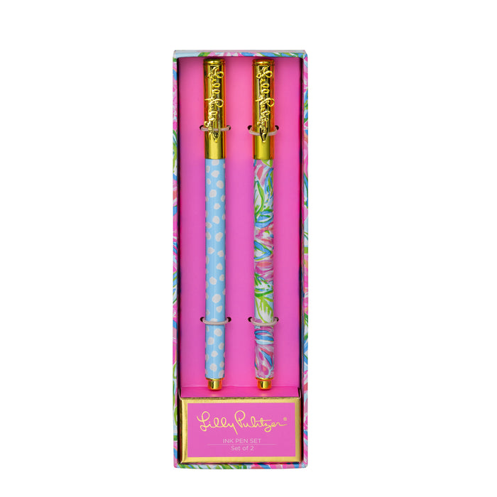 Lilly Pulitzer Ink Pen Set - Totally Blossom-Pens & Pencils-Lemons and Limes Boutique