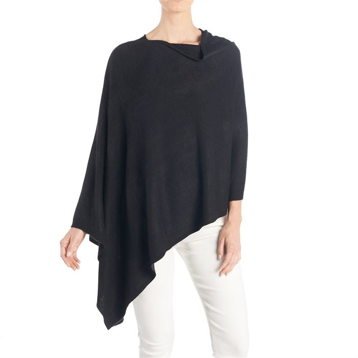 Lightweight Poncho in Black--Lemons and Limes Boutique
