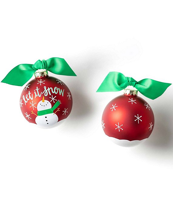 Snowman Let it Snow Glass Ornament-Lemons and Limes Boutique