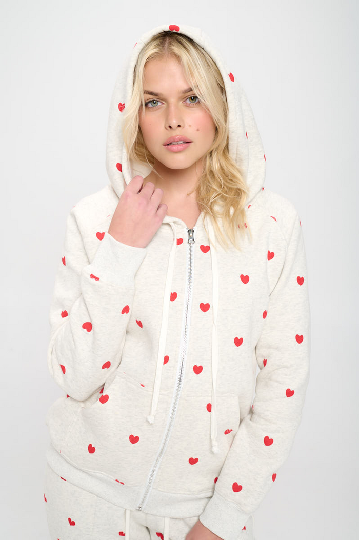 Heart Zip Up Hoodie--Lemons and Limes Boutique