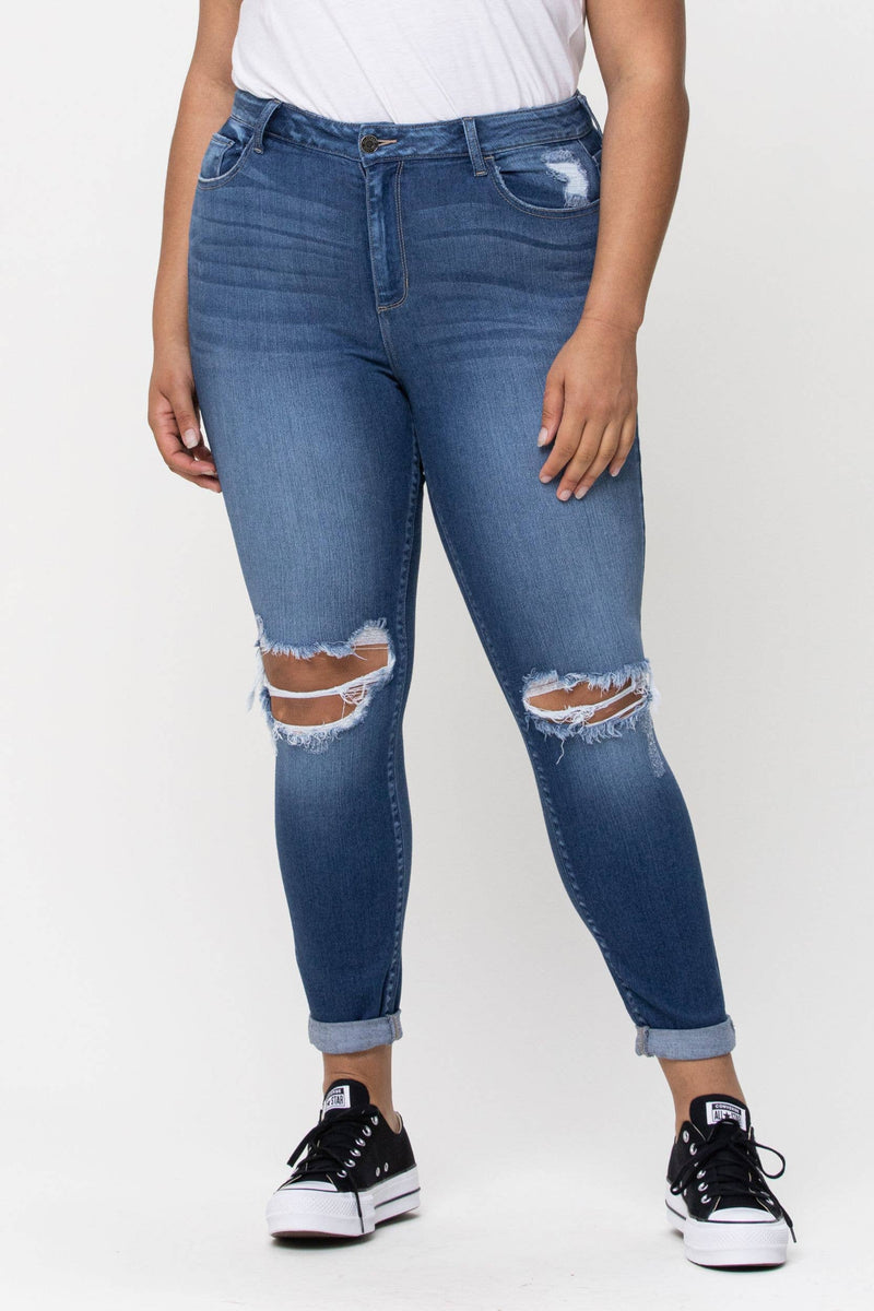 Harper Distressed Skinny Jean, Plus Sizes--Lemons and Limes Boutique