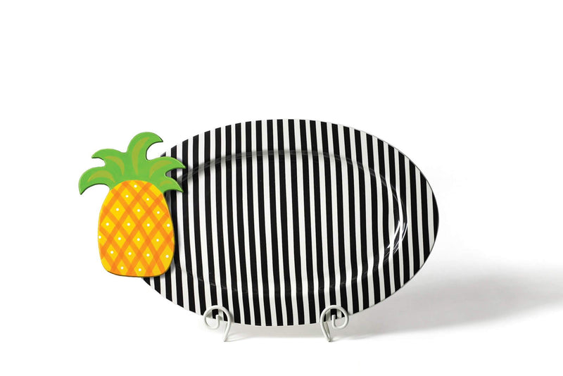 Black Stripe Big Oval Entertaining Platter Happy Everything-Entertaining-Lemons and Limes Boutique