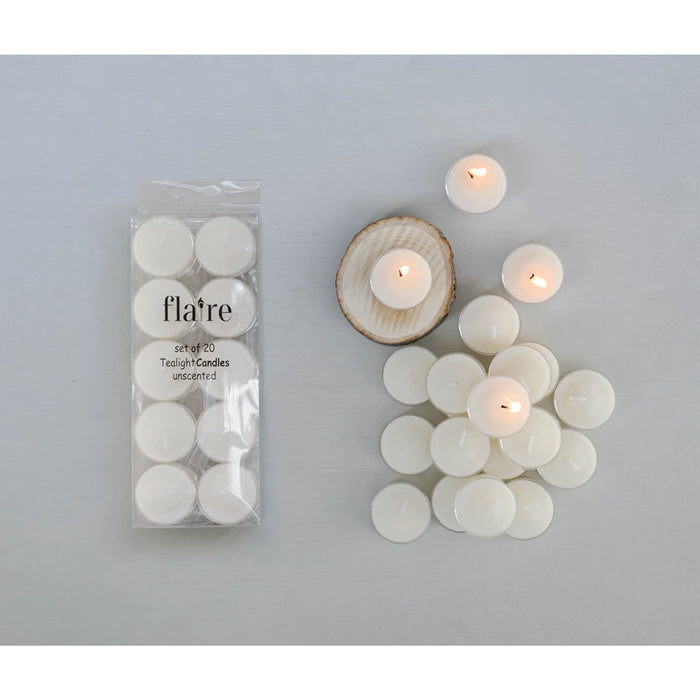 Set of 20 Unscented Tealights--Lemons and Limes Boutique