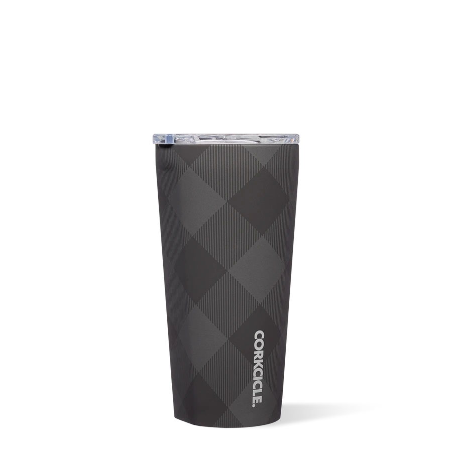Corkcicle- 16oz. Holiday Tumbler in Buffalo Plaid Grey-Lemons and Limes Boutique